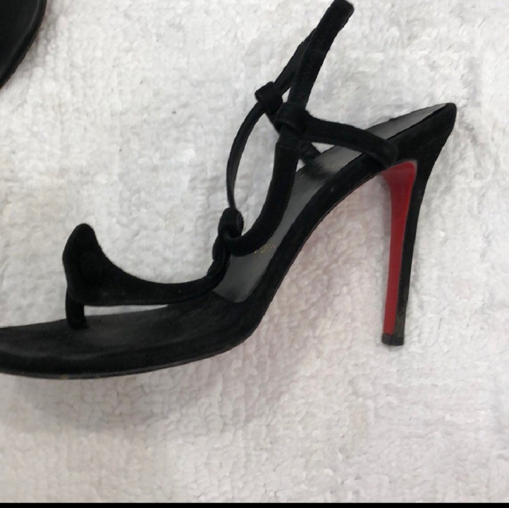Christian Louboutin black suede sandals